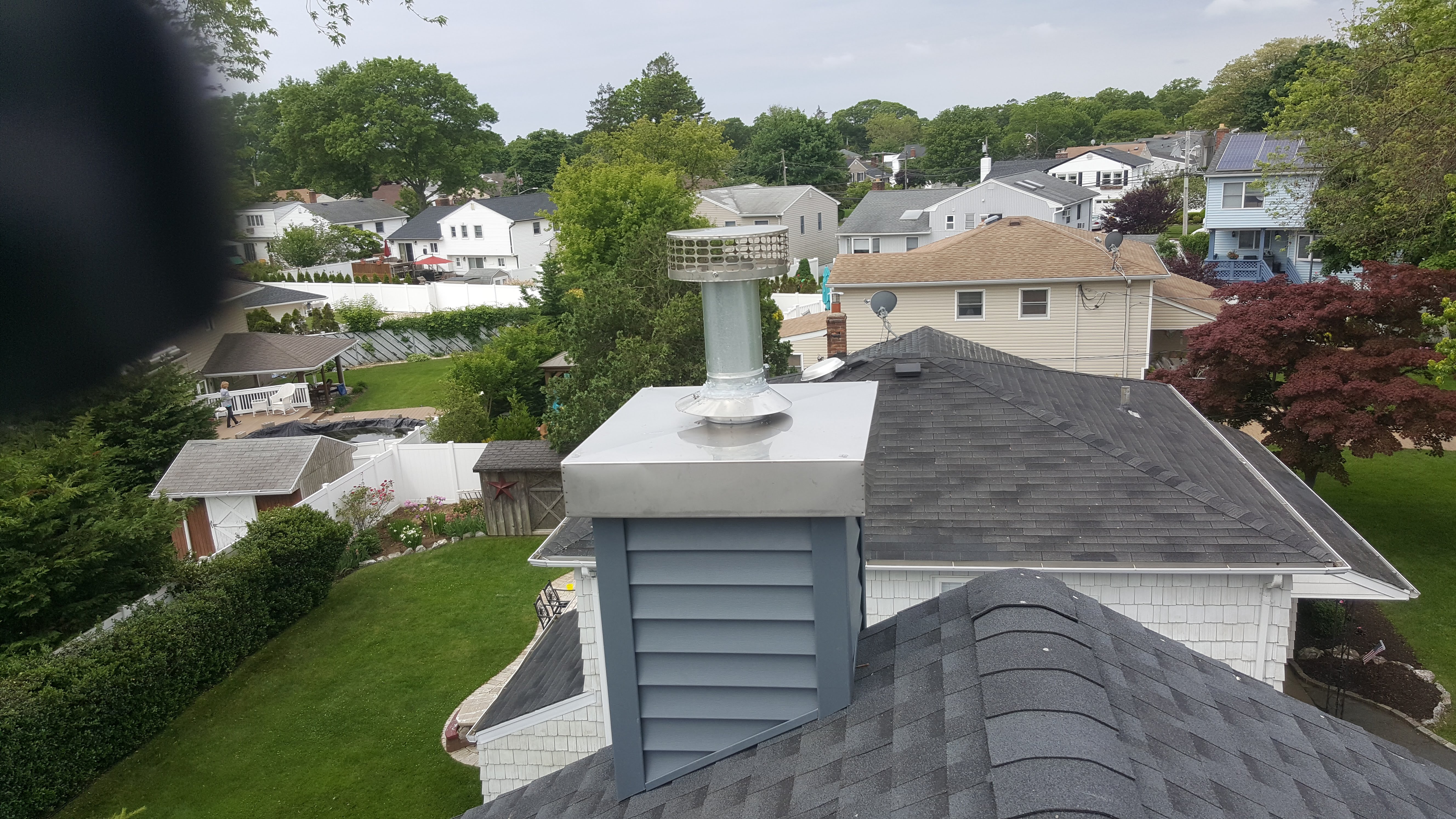 Complete chimney crown rebuild and waterproofing in Port Washington, New York